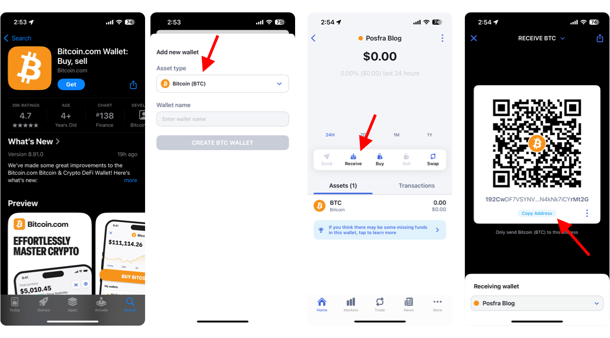 Bitcoin.com App Setup
